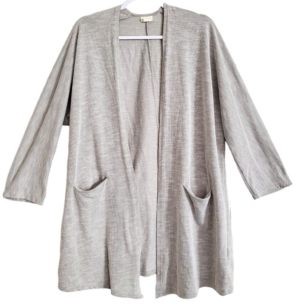 DONNI Anthropologie Light Grey Ribbed Knit
Open Cardigan Women’s TU L/One Size